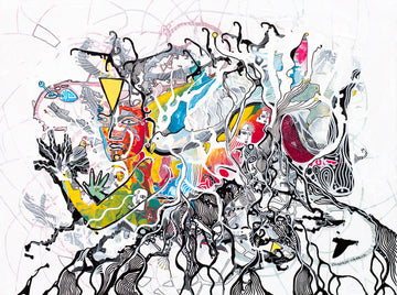 Electric Mind Fabric by Cameron Limbrick - Acrylic Painting