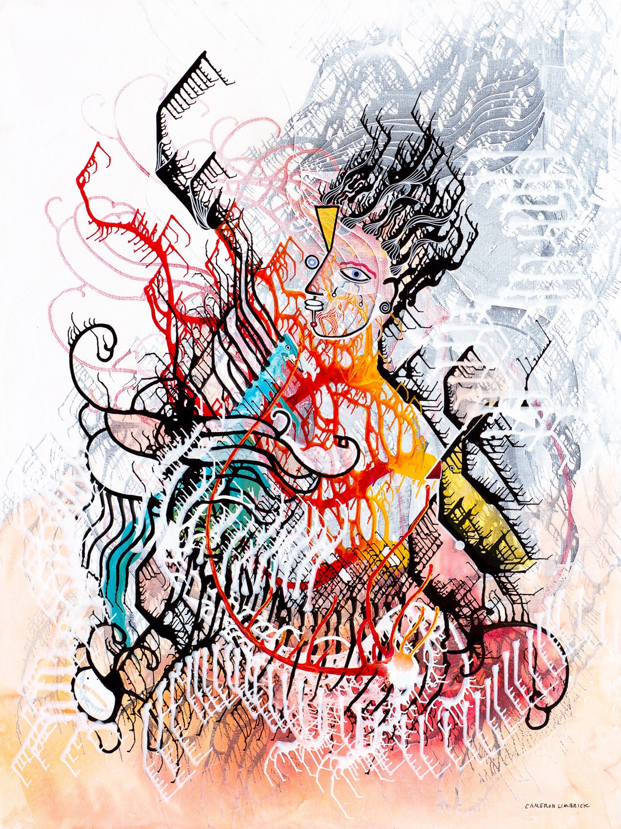 Moving into Abstract by Cameron Limbrick - Acrylic Painting