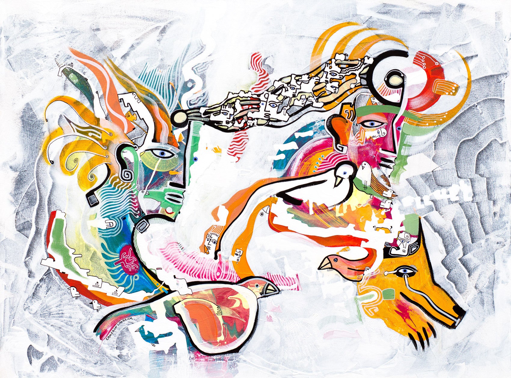 Telepathic Communication by Cameron Limbrick - Acrylic Painting