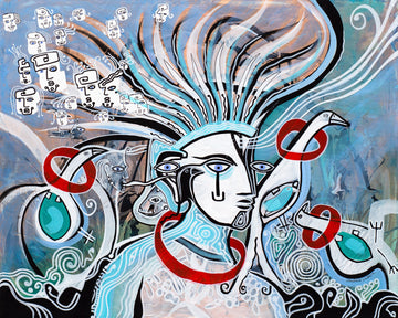 Three Eyes Four Rings by Cameron Limbrick - Acrylic Painting