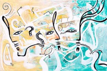 Three Faces by Cameron Limbrick - Acrylic Painting