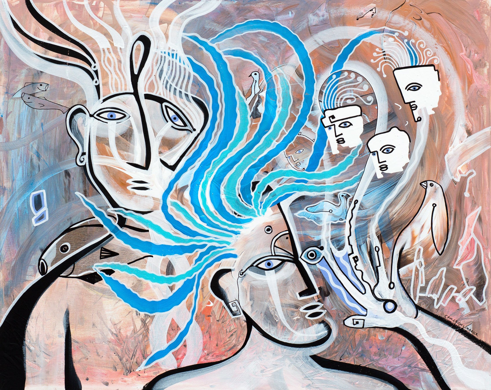 Three Helpers by Cameron Limbrick - Acrylic Painting