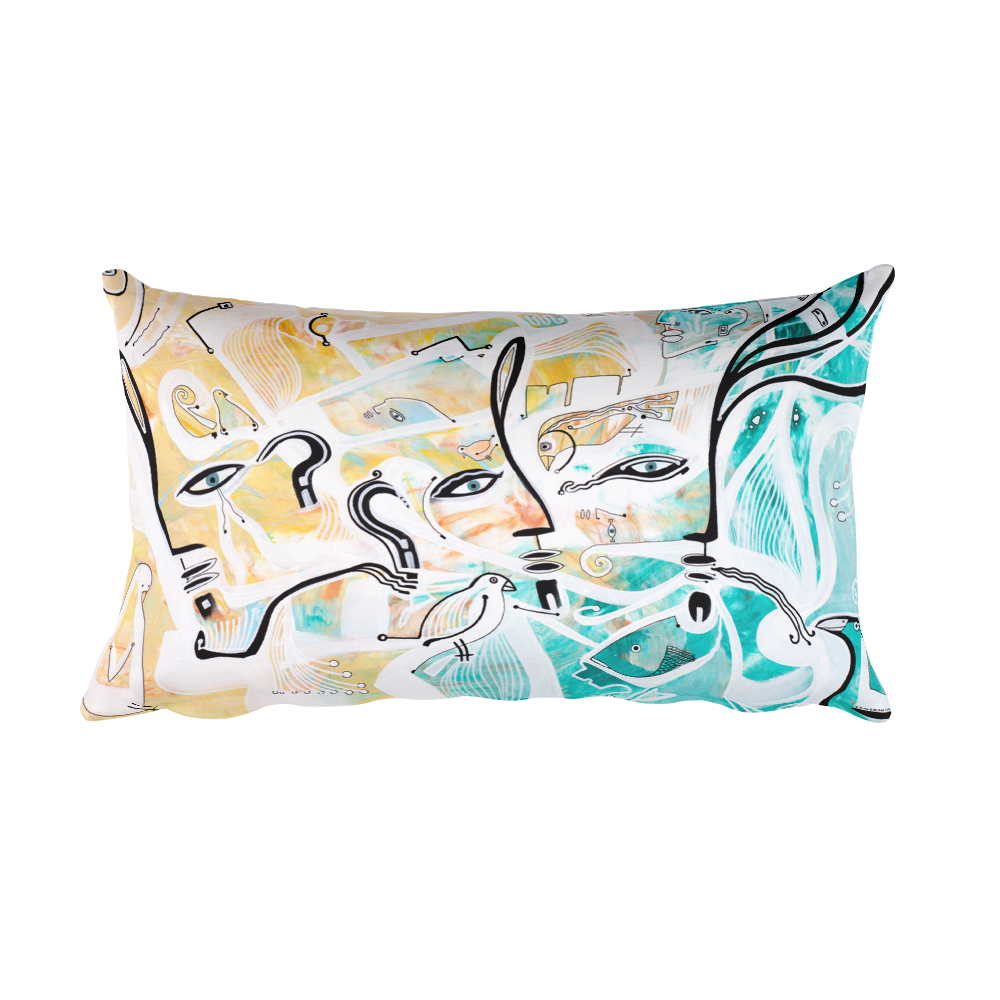 Three Faces Rectangular Pillow